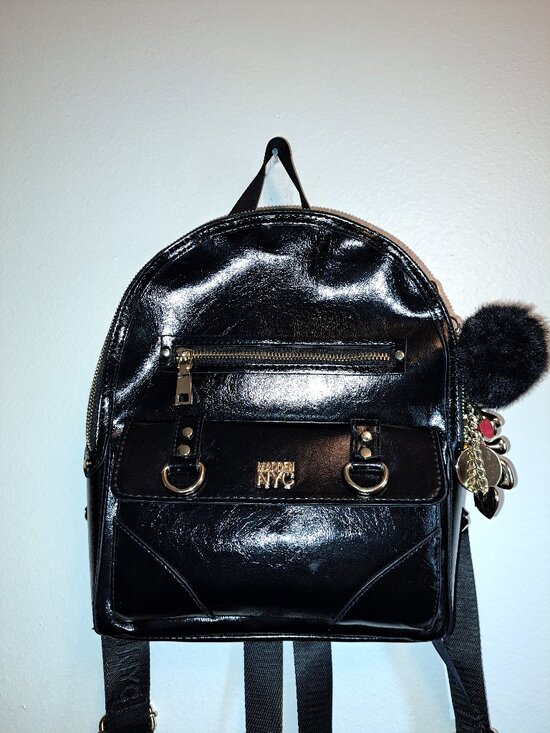 Madden Nyc Handbags - Madden NYC Women's Faux Leather Dome Ring Backpack,Purse &Keychain-Key Charm